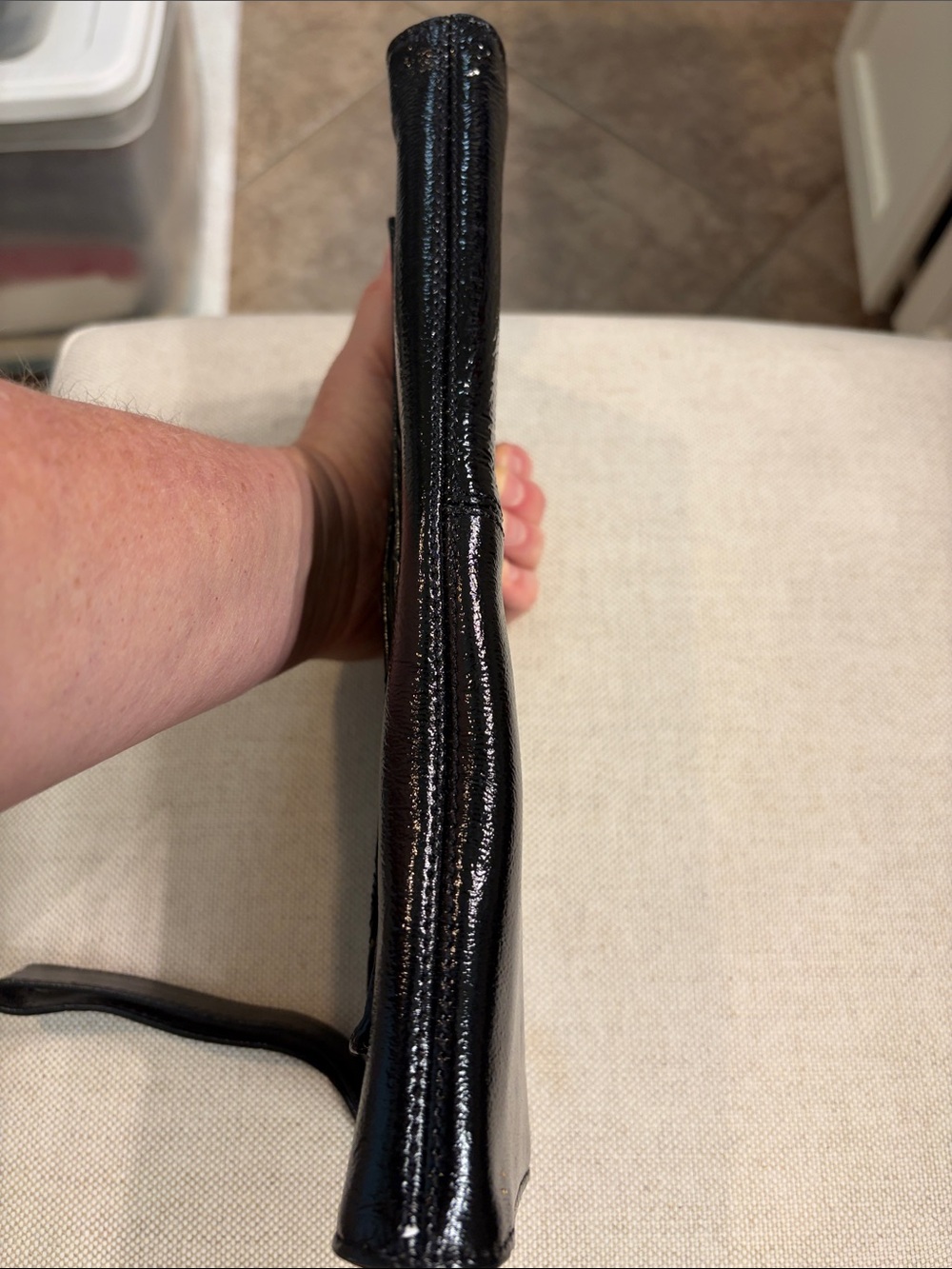 Talbots Black Patent Leather Wristlet Clutch - Picture 5 of 11
